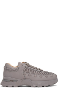 Ermenegildo Zegna - Baskets en cuir grises Claudio