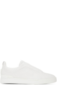 Ermenegildo Zegna - Baskets blanches Triple Stitch