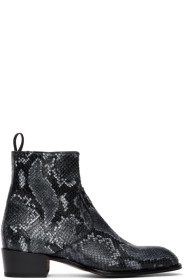 Giuseppe Zanotti - Grey Python Seba Boots