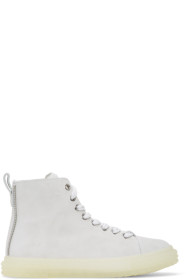 Giuseppe Zanotti - Off-White Nubuck Blabber Jellyfish High-Top Sneakers