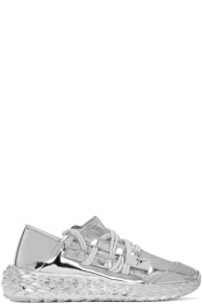 Giuseppe Zanotti - Silver Leather Urchin Sneakers