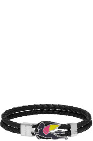 Etro - Bracelet en cuir noir Pegaso