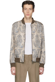 Etro - Blouson aviateur à imprimé cachemire beige