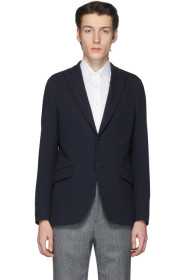 Etro - Blazer en crépon bleu marine