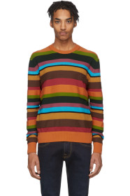 Etro - Pull rayé à col ras du cou multicolore
