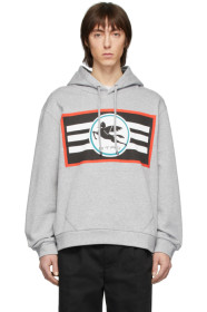 Etro - Pull à capuche gris Pegaso