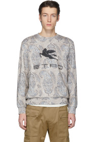 Etro - Pull molletonné à motif cachemire blanc cassé Neutra Pegaso