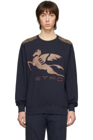 Etro - Pull molletonné bleu marine Neutra