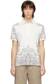 Etro - Polo à motif cachemire blanc et noir