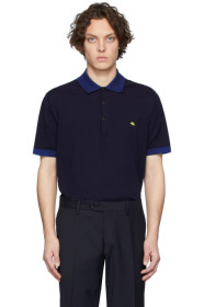 Etro - Polo en maille à logo bleu marine