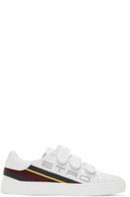 Etro - Baskets rayées à logo blanches Trainer