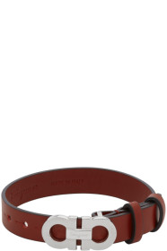 Salvatore Ferragamo - Red Gancini Rigato Bracelet