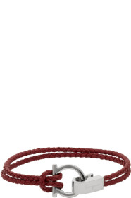 Salvatore Ferragamo - Red Woven Double Gancini Bracelet