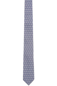 Salvatore Ferragamo - Navy & White Gancini Tie