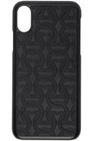 Salvatore Ferragamo - Étui pour iPhone X embossé noir Gancini