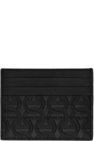 Salvatore Ferragamo - Black Embossed Logo Card Holder