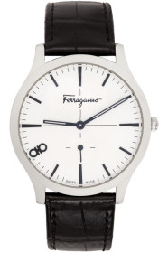 Salvatore Ferragamo - Silver Croc 'Ferragamo' Slim Watch