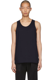 Comme des Garçons Shirt - Navy Fine Jersey Plain Tank Top