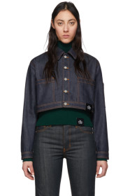 S.R. STUDIO. LA. CA. - Blouson écourté en denim indigo