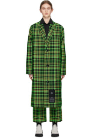 S.R. STUDIO. LA. CA. - Green Check Long Trench Coat