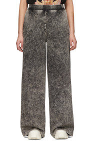 S.R. STUDIO. LA. CA. - Jean à jambe ample noir Mineral Wash SOTO