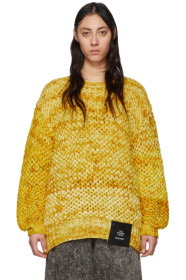 S.R. STUDIO. LA. CA. - Pull tricoté à la main jaune Honeycomb