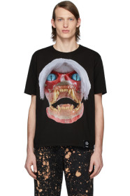 S.R. STUDIO. LA. CA. - ブラック ED. 50 ホワイト ヘア レッド スカル T シャツ