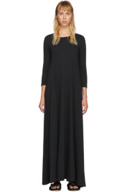 Raquel Allegra - Black Half-Sleeve Drama Maxi Dress