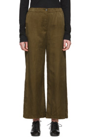Raquel Allegra - Khaki Sateen Everyday Trousers