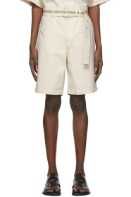 Jil Sander+ - Short à ceinture en denim blanc cassé