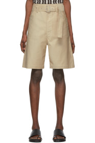 Jil Sander+ - Short à ceinture en coton beige