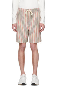 Jil Sander+ - ベージュ ストライプ ウール ショーツ