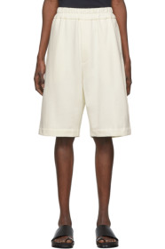 Jil Sander+ - Short en jersey bouclette blanc cassé