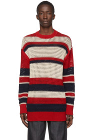 Jil Sander+ - Pull à col ras du cou en maille rouge