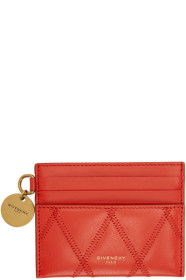 Givenchy - Red Diamond Quilted GV3 Card Holder