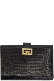 Givenchy - ブラック クロコ GV3 バイフォールド ウォレット