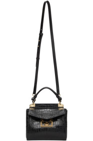 Givenchy - Black Croc Mini Mystic Top Handle Bag