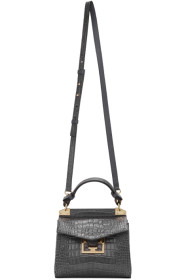 Givenchy - Grey Croc Mini Mystic Top Handle Bag