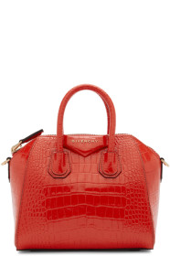 Givenchy - Sac embossé façon croco rouge Mini Antigona