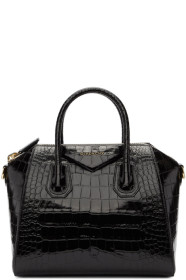 Givenchy - Sac embossé façon croco noir Small Antigona