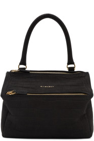 Givenchy - Sac embossé façon croco noir Small Pandora