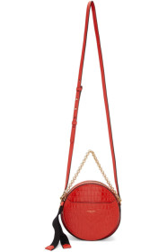 Givenchy - Sac rond embossé façon croco rouge Eden
