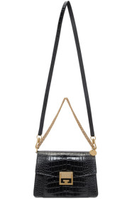 Givenchy - Sac embossé façon croco noir Small GV3