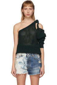 Givenchy - Green Asymmetric Single-Shoulder Top