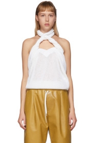 Givenchy - White Open Knit Halter Top