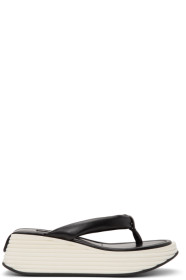 Givenchy - Sandales noires et blanches Kyoto Platform Thong