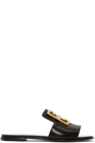 Givenchy - Mules noires 4G Flat
