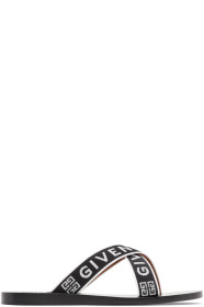 Givenchy - 黑色 Logo Cross 凉鞋
