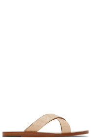 Givenchy - Beige Logo Cross Sandals