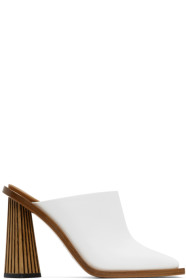 Givenchy - White Carved Mule Heels